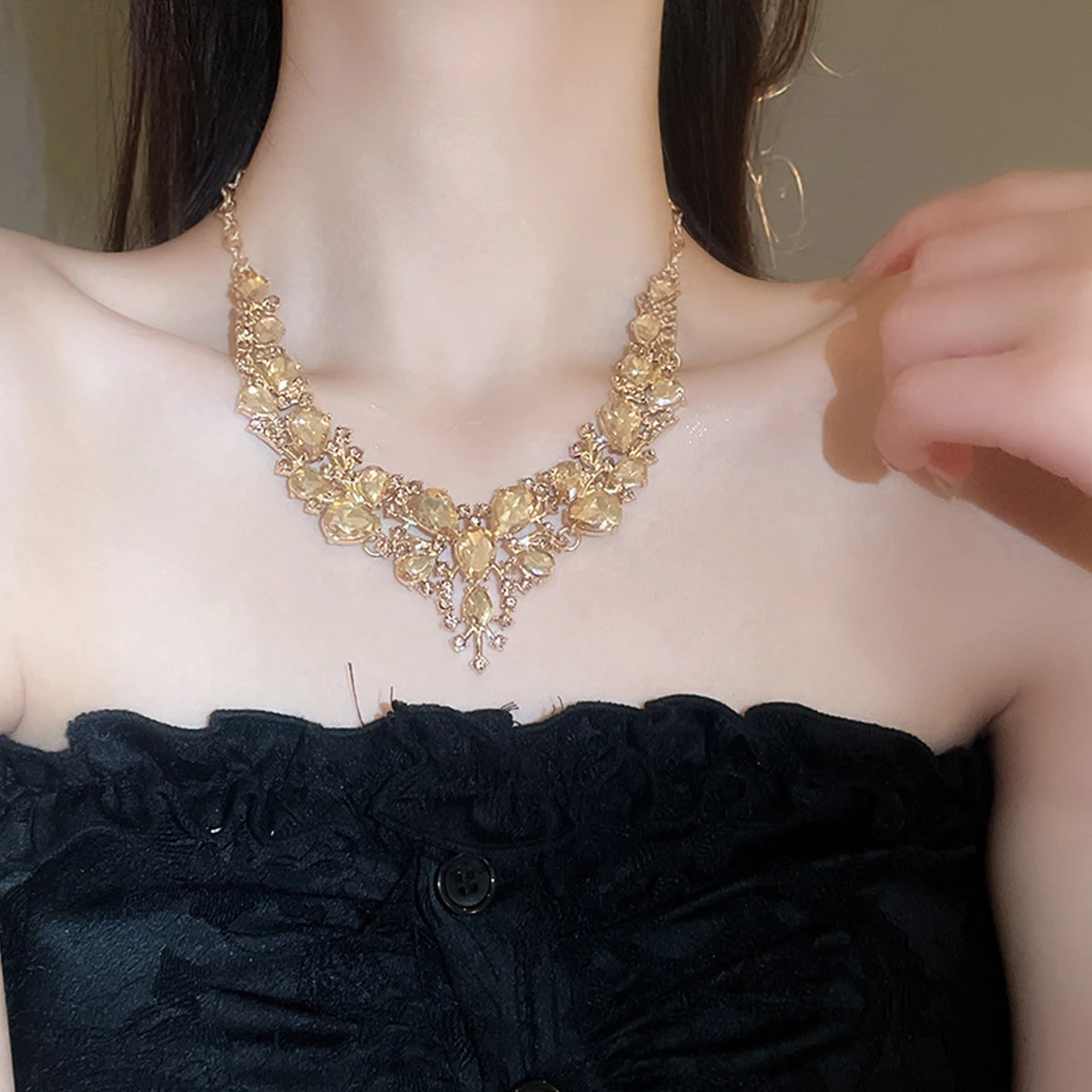 Light Luxury Water Drops Jewelry Set for Women Flash Crystal Glass Necklace Earrings Set Banquet Wedding Anniversary Accessories 3 Mallzona S9ccd9584627c4692a6c1c67487bc7ddeM Light Luxury Water Drops Jewelry Set for Women Flash Crystal Glass Necklace Earrings Set Banquet Wedding Anniversary Accessories Mallzona