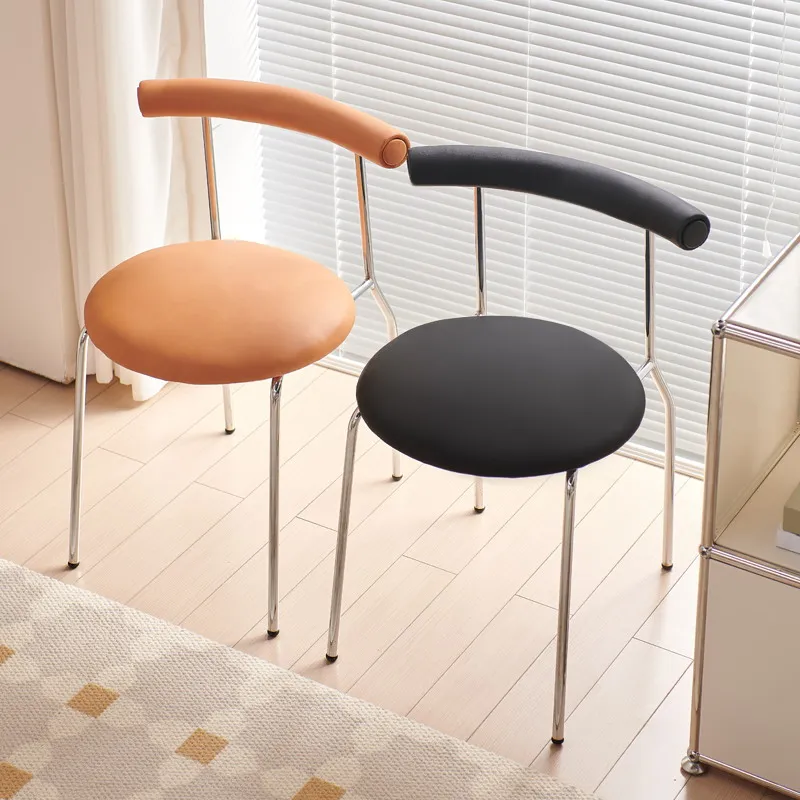 

Элегантный металлический обеденный стул для кухни, современные повседневные лучшие обеденные стулья, Скандинавская кожаная мебель