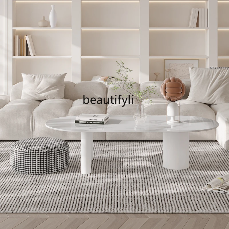 zqCream Style Oval Stone Plate Coffee Table Simple Modern Creative Tea Table Living Room Home
zqCream Style Oval Stone Plate Coffee Table Simple Modern Creative Tea Table Living Room Home