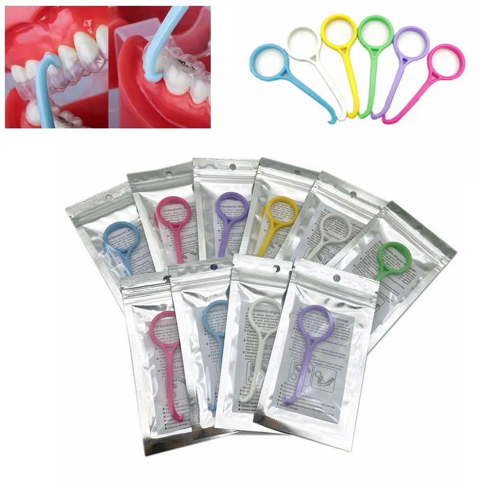 

10pcs Dental Brace Extractor Removal Tool Hook Orthodontic Aligner Remove Invisible Removable Braces Clear Aligner Oral Care