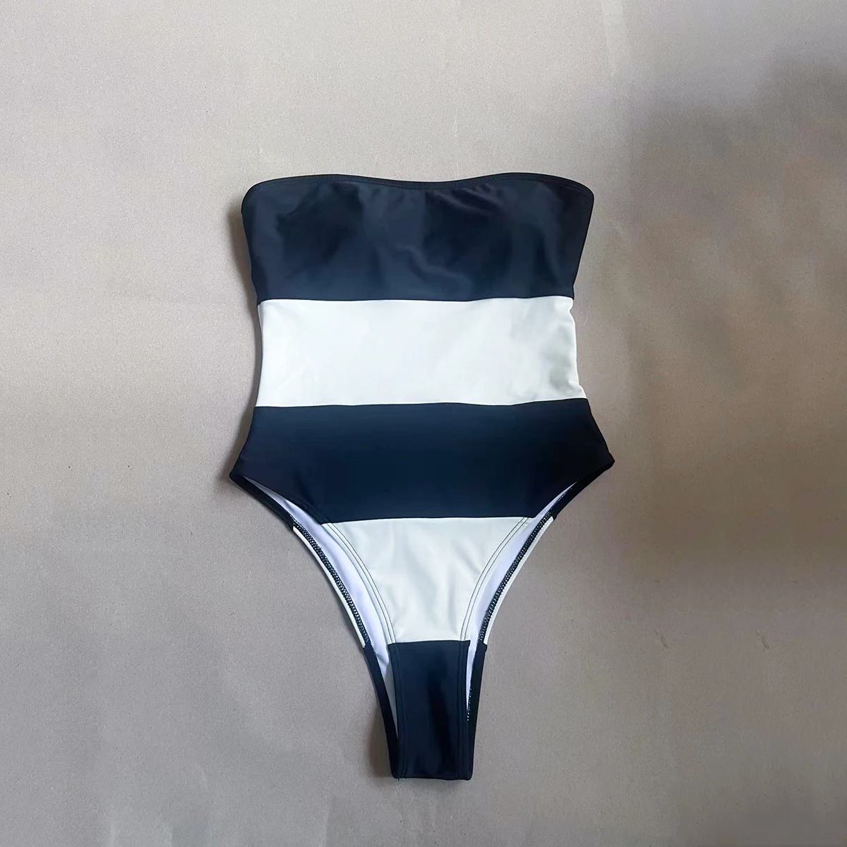 Bañador Bandeau de una pieza para mujer, traje de baño Sexy, Monokini de cintura alta, ropa de playa de retazos, 2024 Bañador Bandeau de una pieza para mujer, traje de baño Sexy, Monokini de cintura alta, ropa de playa de retazos, 2024