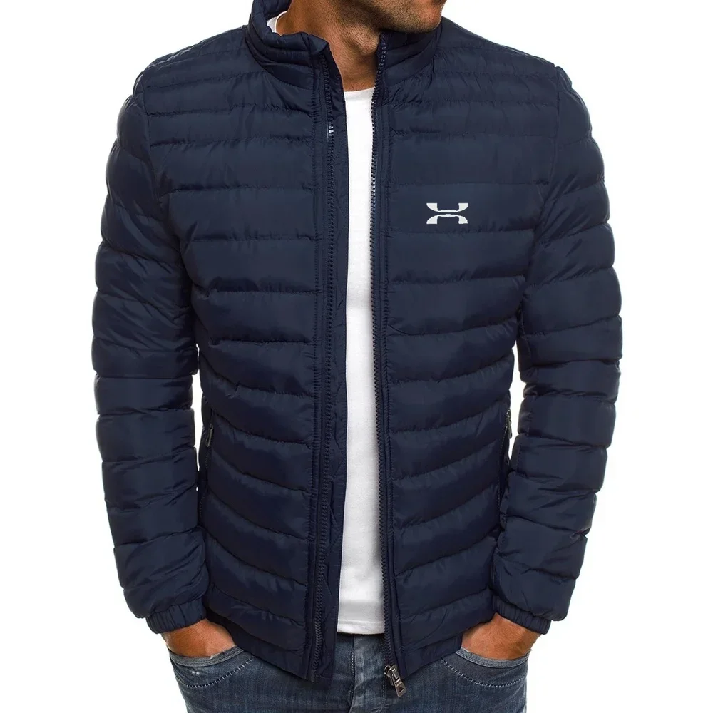 

Мужская зимняя куртка с воротником-стойкой, теплая парка, уличная мода, повседневная бейсбольная приталенная брендовая куртка, 2024