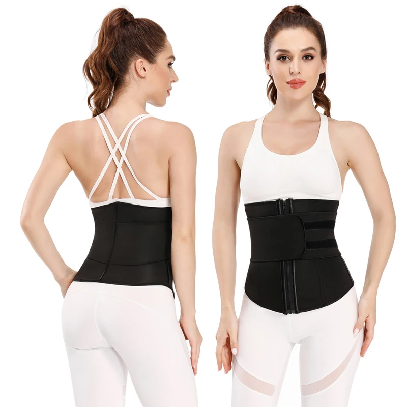 

Height 30 cm 11.81 inches Thermal sweat waist trainer with zipper, size 6xl fitness belt neoprene single strap