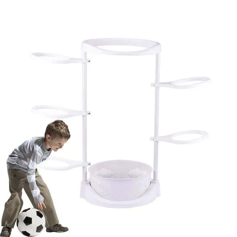 

Soccer Rack Vertical Ball Storage Rack Sturdy Multifunctional Ball Rack Space Saving Sports Ball Storage Units Metal Ball Displa