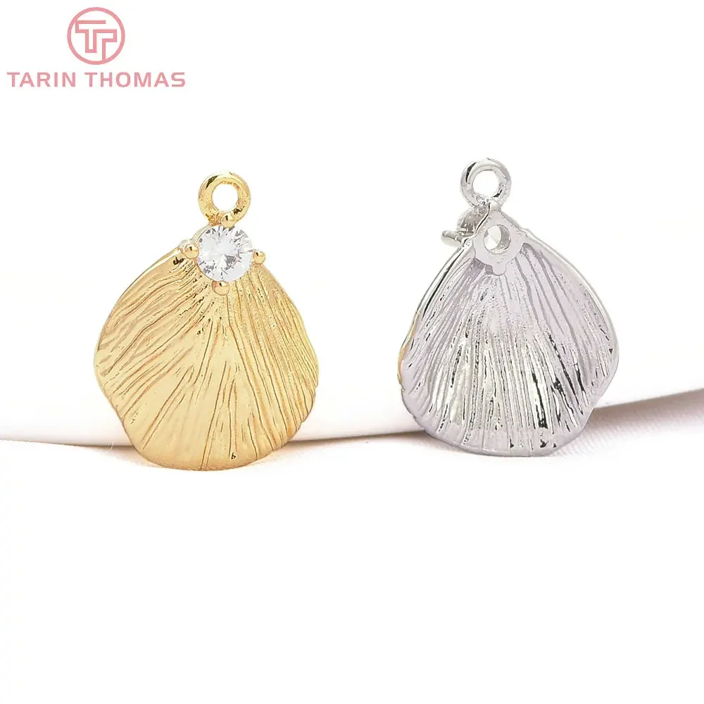 (8696) 6PCS 11.5x16MM 24K Gold Color Brass with Zircon Shell Shaped Pendants High Quality Jewelry Making Findings Accessories
(8696) 6PCS 11.5x16MM 24K Gold Color Brass with Zircon Shell Shaped Pendants High Quality Jewelry Making Findings Accessories