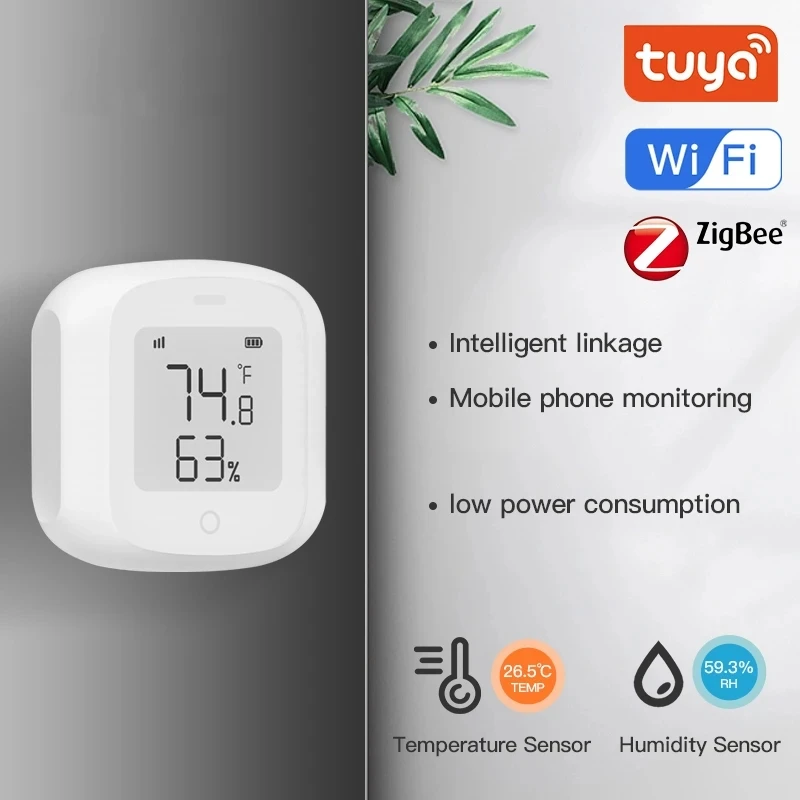 Tuya WiFi ZigBee Temperature Humidity Sensor Smart Home Automation Thermometer LCD Digital Display Works with Alexa Google
Tuya WiFi ZigBee Temperature Humidity Sensor Smart Home Automation Thermometer LCD Digital Display Works with Alexa Google