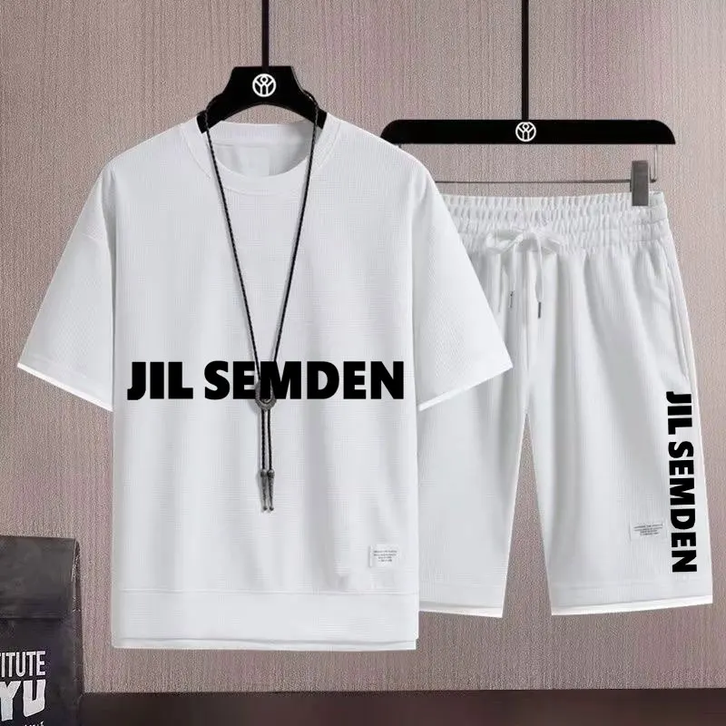 JIL SEMDENMen's two-piece set, waffle T-shirt and casual shorts, elegant and breathable running sportswear, summer, 2024
JIL SEMDENMen's two-piece set, waffle T-shirt and casual shorts, elegant and breathable running sportswear, summer, 2024