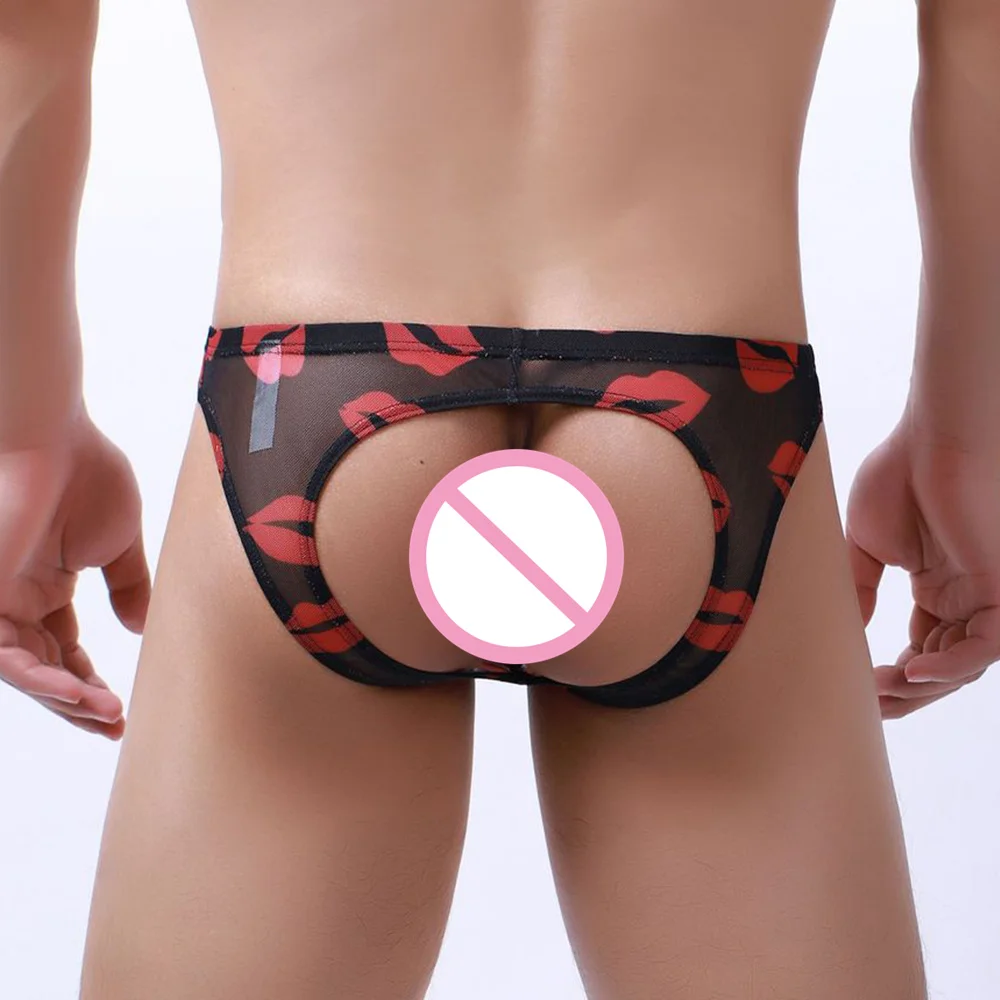 Open Back Underpants Mens Sexy Lip Print Briefs Sheer Jock Strap Mesh Pouch Thong Underpants Hollow Gay Thong Man Brief Homme
Open Back Underpants Mens Sexy Lip Print Briefs Sheer Jock Strap Mesh Pouch Thong Underpants Hollow Gay Thong Man Brief Homme