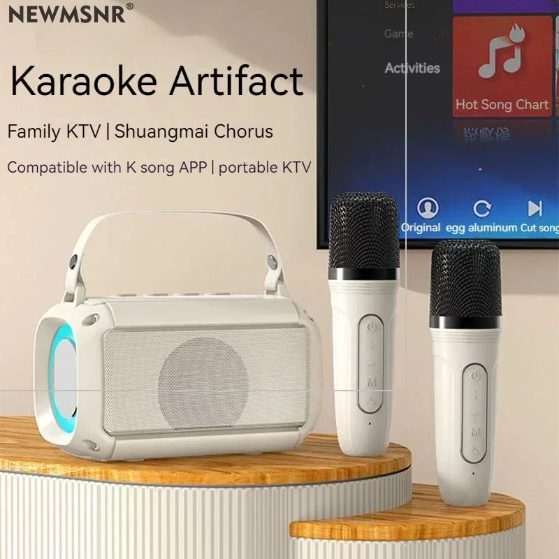 

Family Singing Machine Dual Microphone Karaoke Machine with 1-2 Wireless Mic Home Subwoofer Portable Bluetooth PA Speaker System