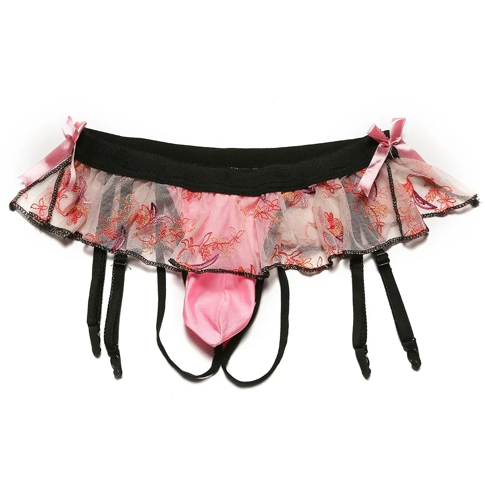 Men Lace Skirted Thongs Bowknot Panties Sexy See-through Skirt Thong Garter Belt Underpants Sissy Underwear Bulge Pouch G-String
Men Lace Skirted Thongs Bowknot Panties Sexy See-through Skirt Thong Garter Belt Underpants Sissy Underwear Bulge Pouch G-String