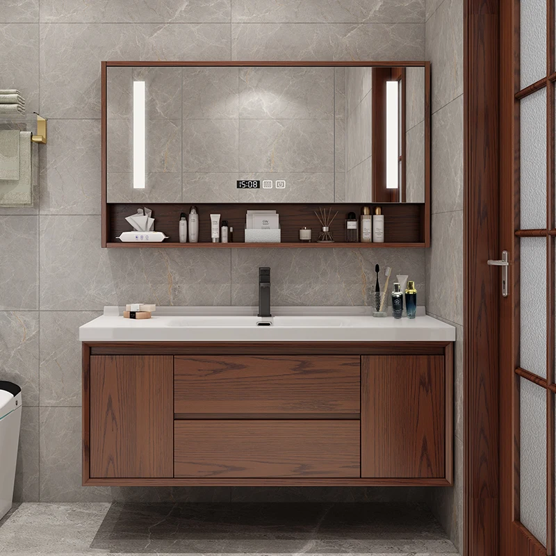 Customized New Chinese style Bathroom Cabinet Set Restrooms Washbasin Smart Ceramic One-piece Basin With Mirror Cabinet
Customized New Chinese style Bathroom Cabinet Set Restrooms Washbasin Smart Ceramic One-piece Basin With Mirror Cabinet