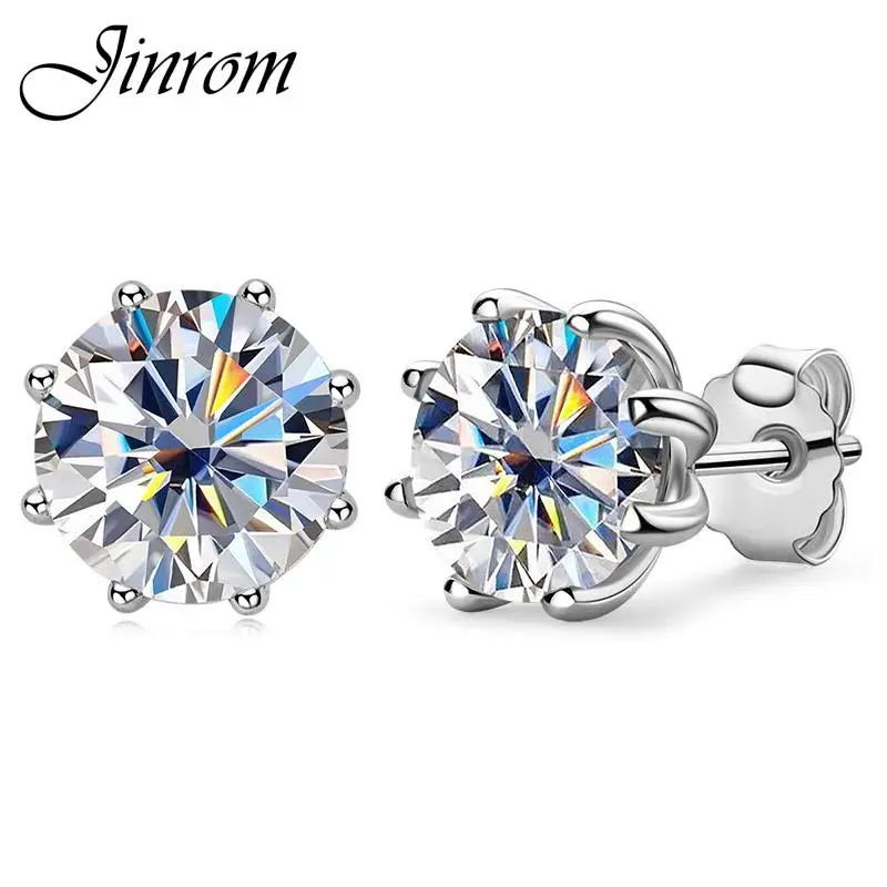 Jinrom 2 CT Moissanite Diamond Earrings for Women Luxury Temperament 925 Sterling Silver Earrings Pass Diamond Test
Jinrom 2 CT Moissanite Diamond Earrings for Women Luxury Temperament 925 Sterling Silver Earrings Pass Diamond Test