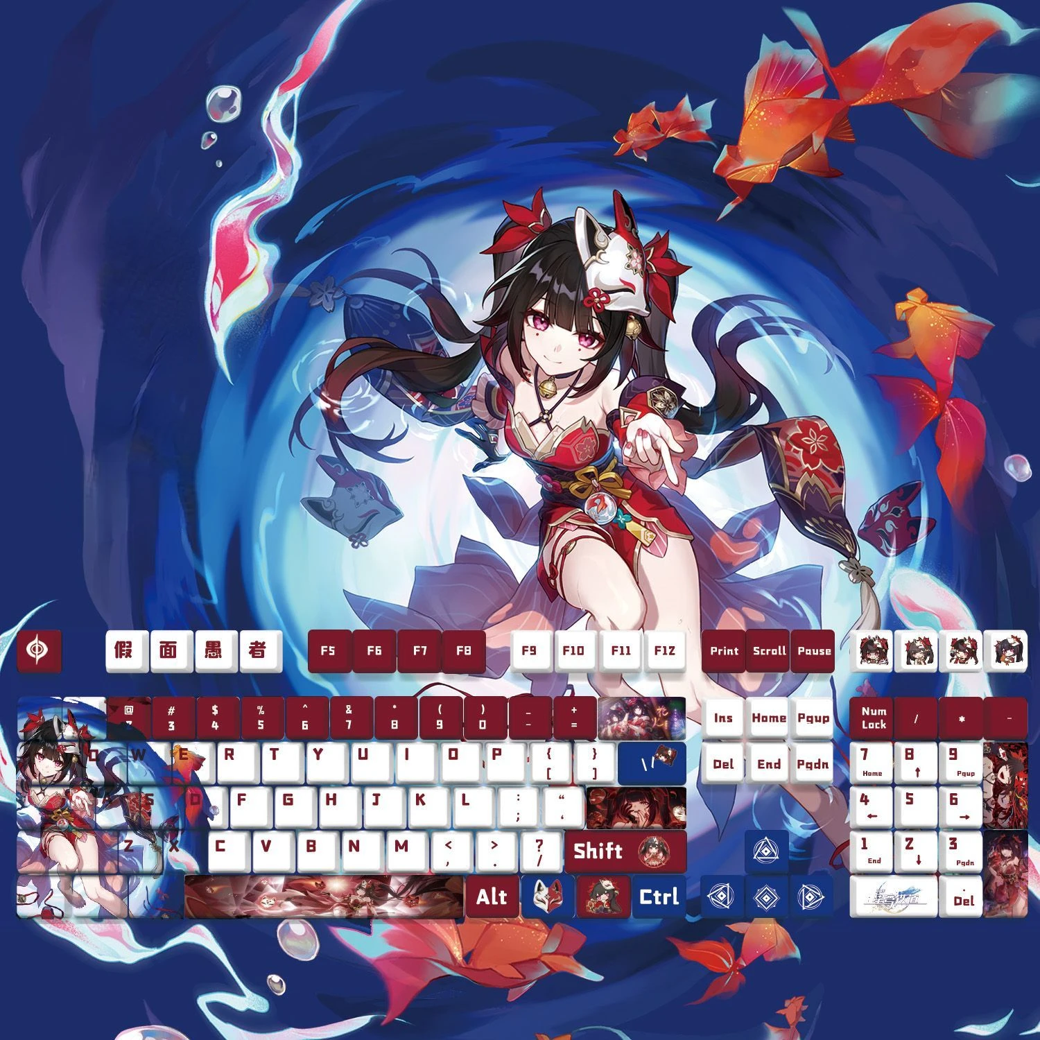 

128 Keys/Set Honkai: Star Rail Sparkle PBT Keycaps Anime Games Beauty Girl Key caps Cherry Height for DIY Mechanical Keyboards