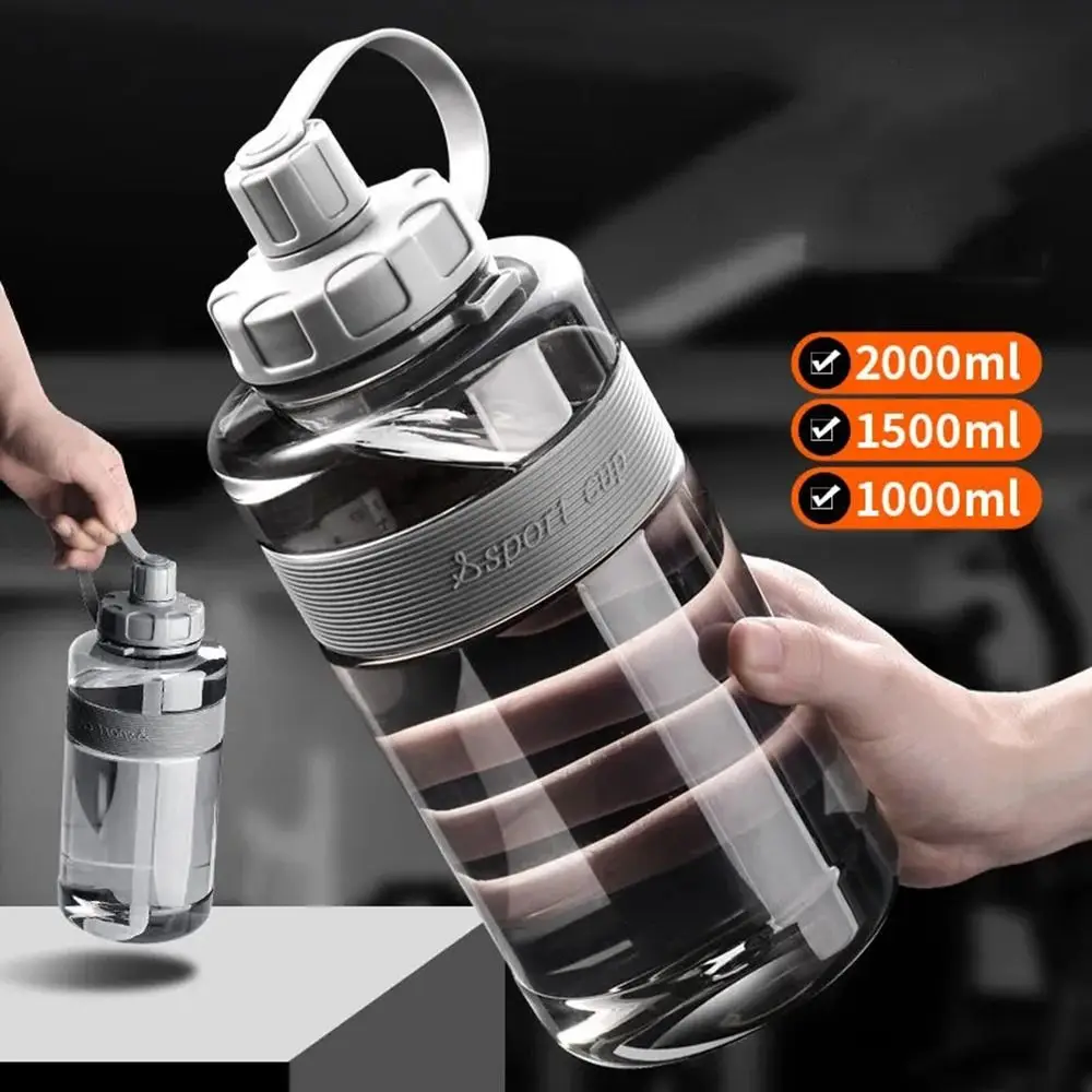 

2L/1.5L/1L/0.6L Large Capacity Water Bottle Gym Fitness Drinking Bottle Outdoor Camping Hiking Sports Bottles Fashion Kettle