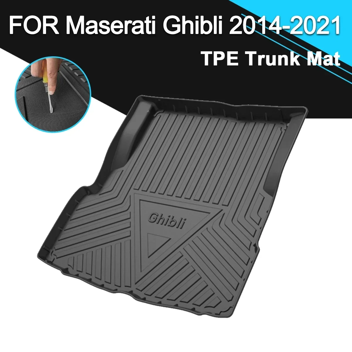 

Коврик для багажника автомобиля, нескользящий водонепроницаемый резиновый коврик из ТПЭ для груза, аксессуары для Maserati ghilii 2014-2021