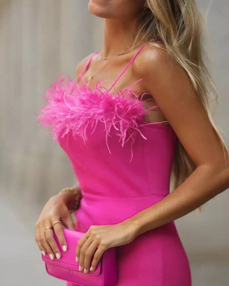 Women Slim Feather Stitching Split Dress Tight Sleeveless Ruffled Temperament Solid Color Keep Long Spring And Summer Dresses
Women Slim Feather Stitching Split Dress Tight Sleeveless Ruffled Temperament Solid Color Keep Long Spring And Summer Dresses