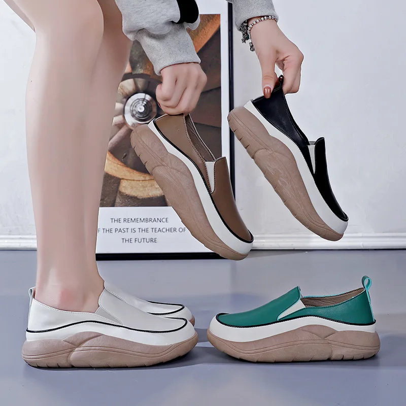 2023 Spring and Autumn New Style One Step Pedal Lefu Shoes for Women Outerwear Thick Sole Elevated Casual Small Leather Shoes
2023 Spring and Autumn New Style One Step Pedal Lefu Shoes for Women Outerwear Thick Sole Elevated Casual Small Leather Shoes