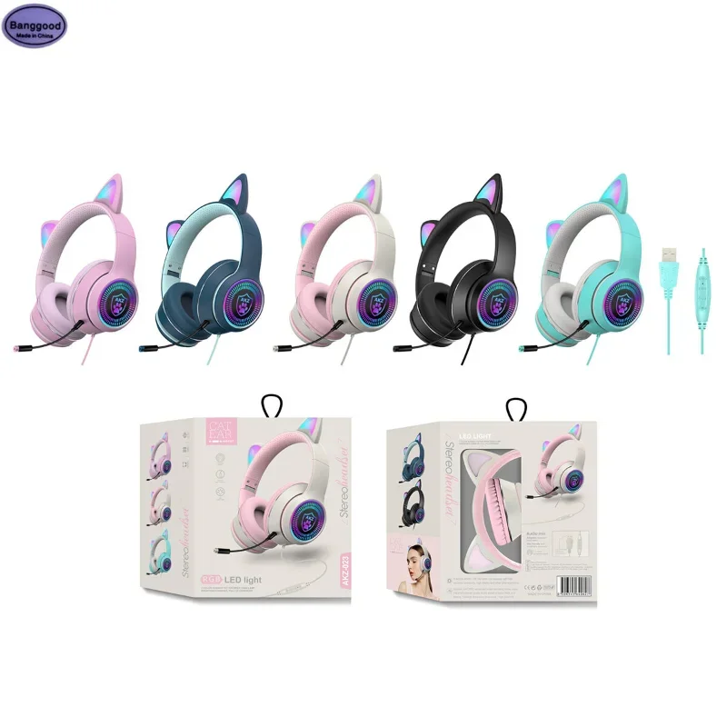 Banggood AKZ-023 Cat Ear Headset USB 7.1 Channel Stereo Headset Illuminated Game Headset with Sound Card Noise Reduction Mic
Banggood AKZ-023 Cat Ear Headset USB 7.1 Channel Stereo Headset Illuminated Game Headset with Sound Card Noise Reduction Mic