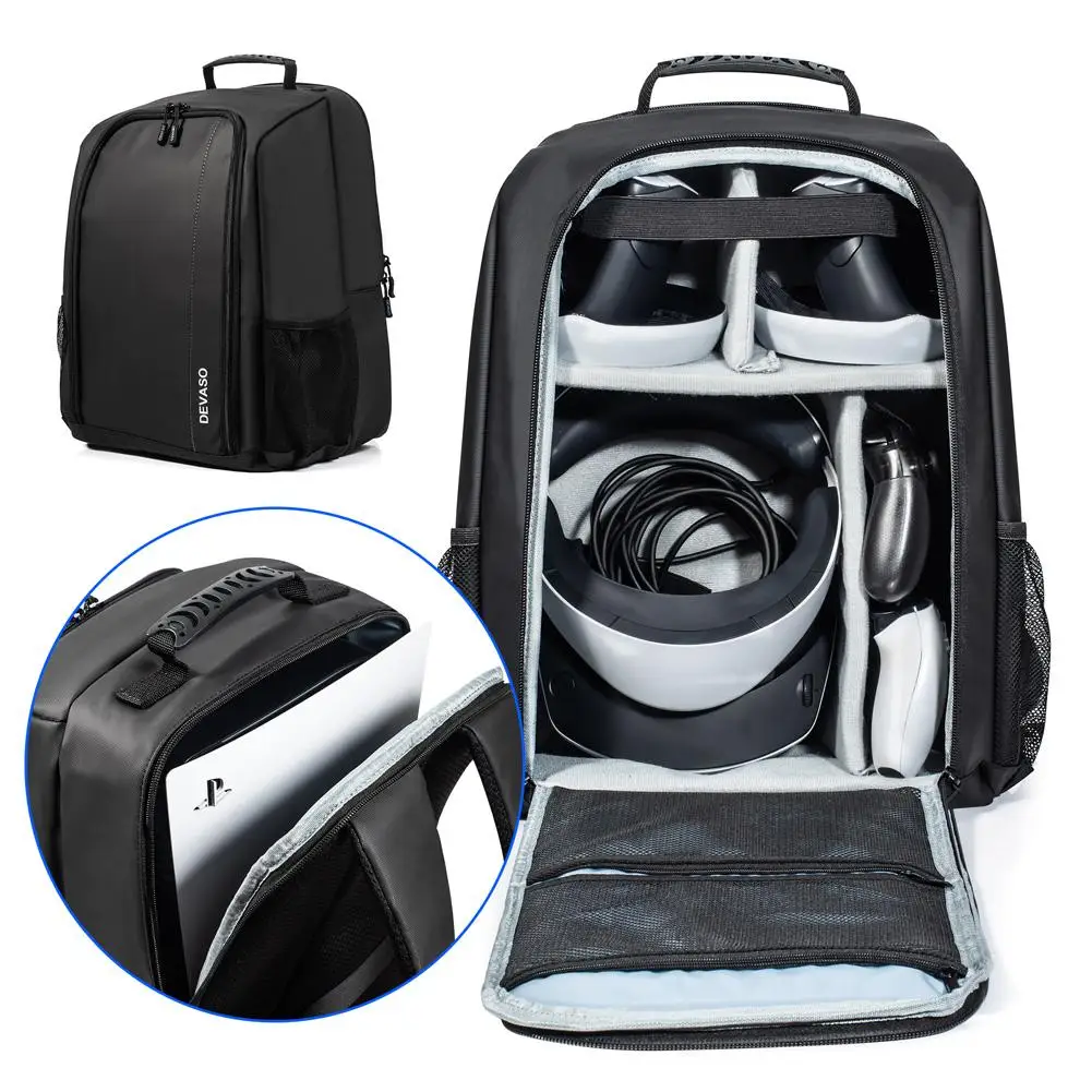 Gaming Console Backpack Compatible For PS5 PS VR2 Large Travel Bag Multiple Compartments Protective Storage Carrying Case
Gaming Console Backpack Compatible For PS5 PS VR2 Large Travel Bag Multiple Compartments Protective Storage Carrying Case