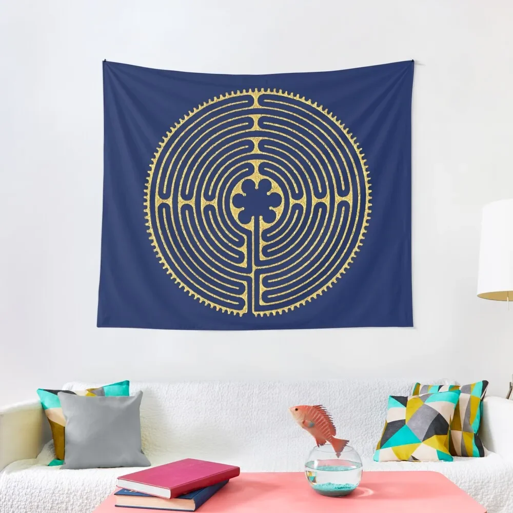 

Sacred Geometry Symbol - Chartres Labyrinth 2 Tapestry Decorative Paintings Room Decorating Aesthetic Tapestry