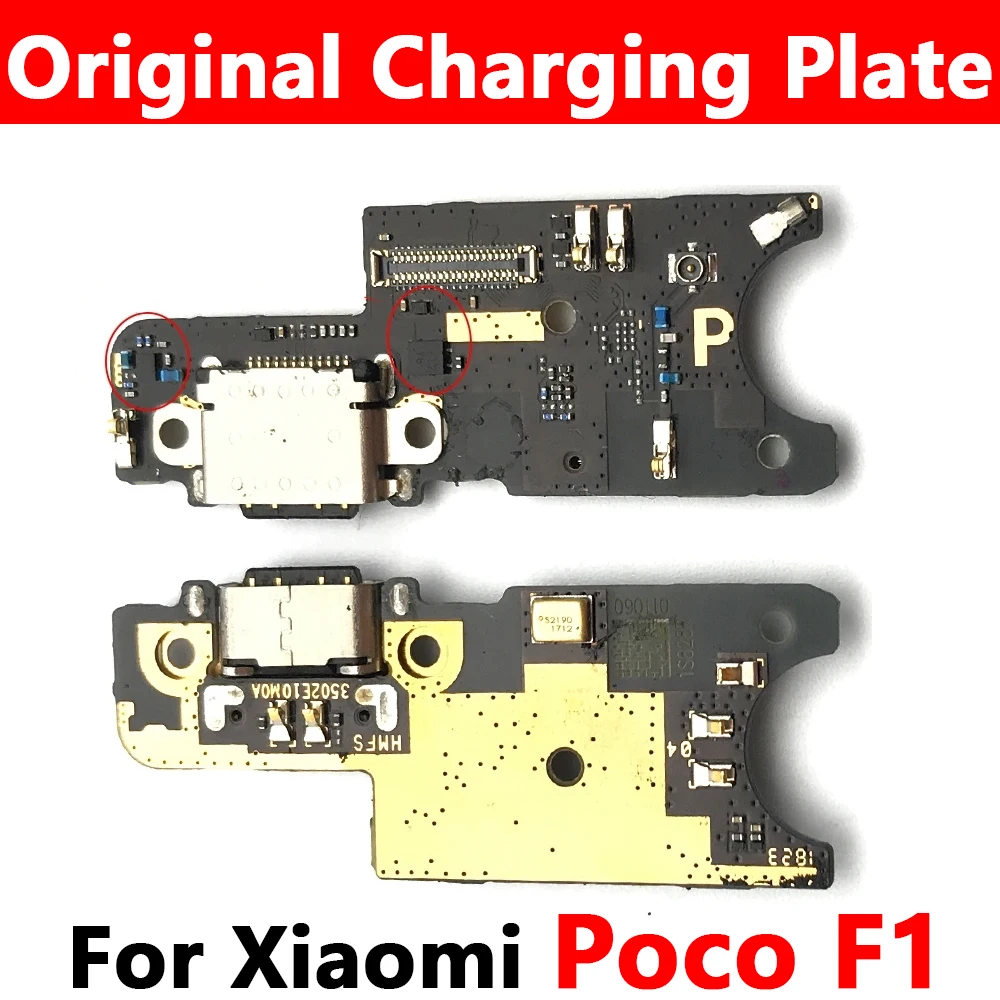 

100% оригинальная зарядная плата с USB-портом для Xiaomi Pocophone F1, USB-разъем для зарядки, штепсельная вилка, гибкие запасные части