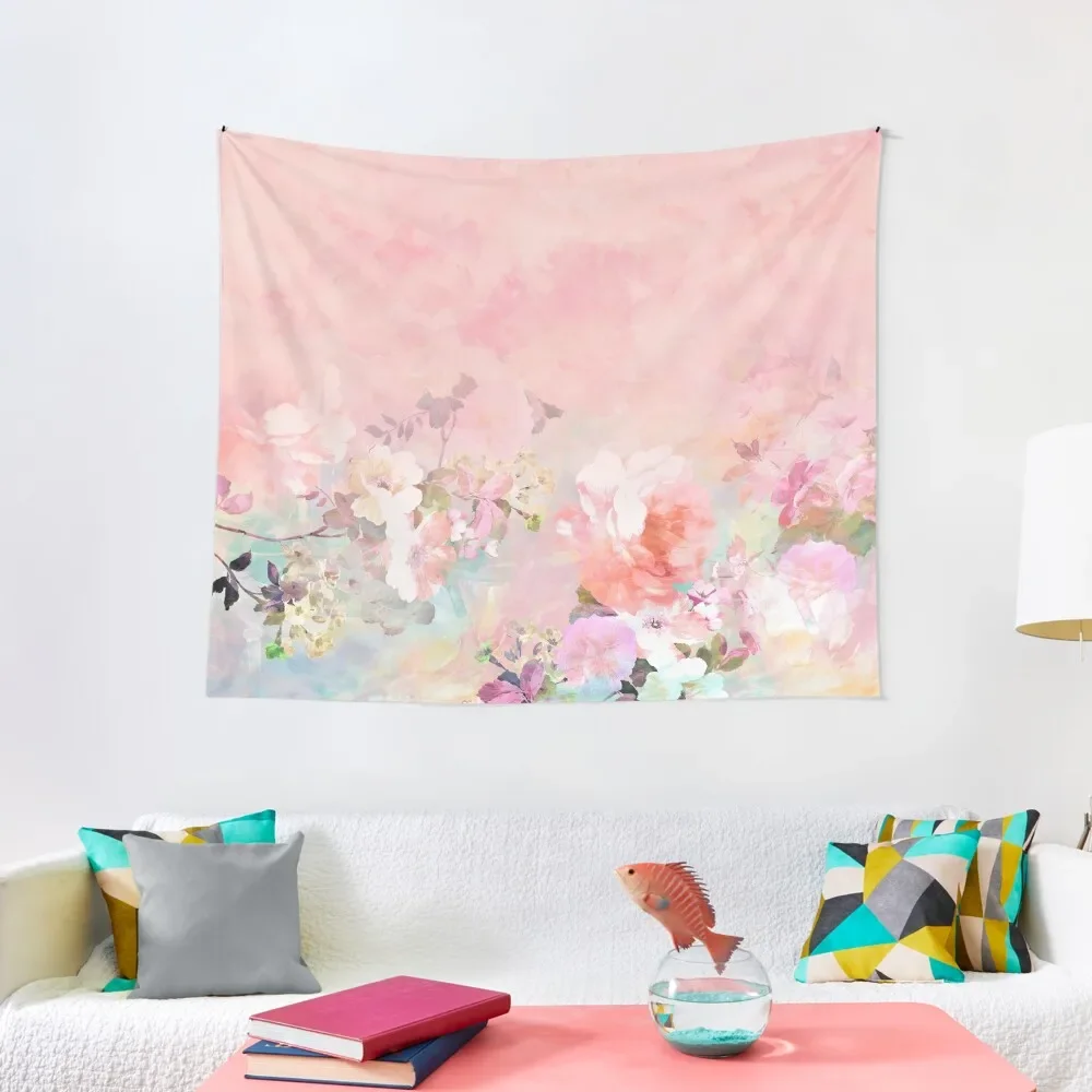

Pastel blush watercolor ombre floral watercolor Tapestry Decoration Wall Room Decore Aesthetic Decoration For Rooms Tapestry
