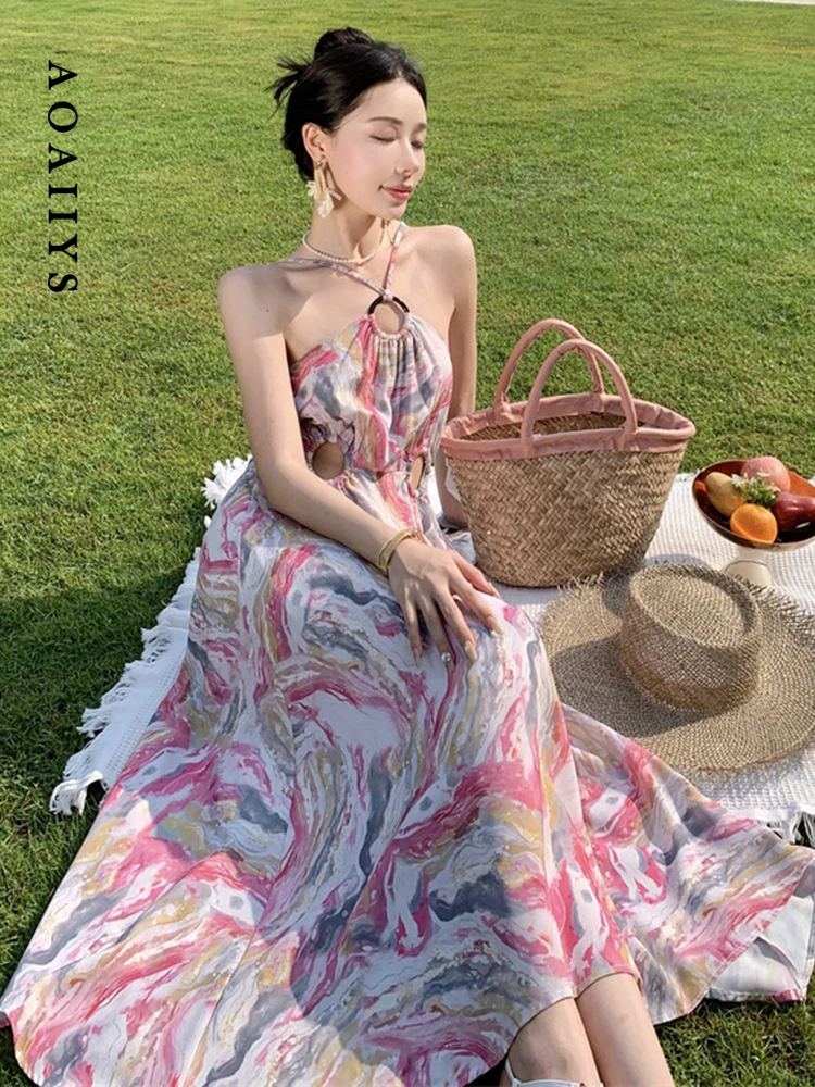 Dresses for Women Dress 2023 Summer Tie Dye Hollow Out Slim Neck-mounted High Waisted Clothing Mid-Calf Beach Holiday Dresses
Dresses for Women Dress 2023 Summer Tie Dye Hollow Out Slim Neck-mounted High Waisted Clothing Mid-Calf Beach Holiday Dresses