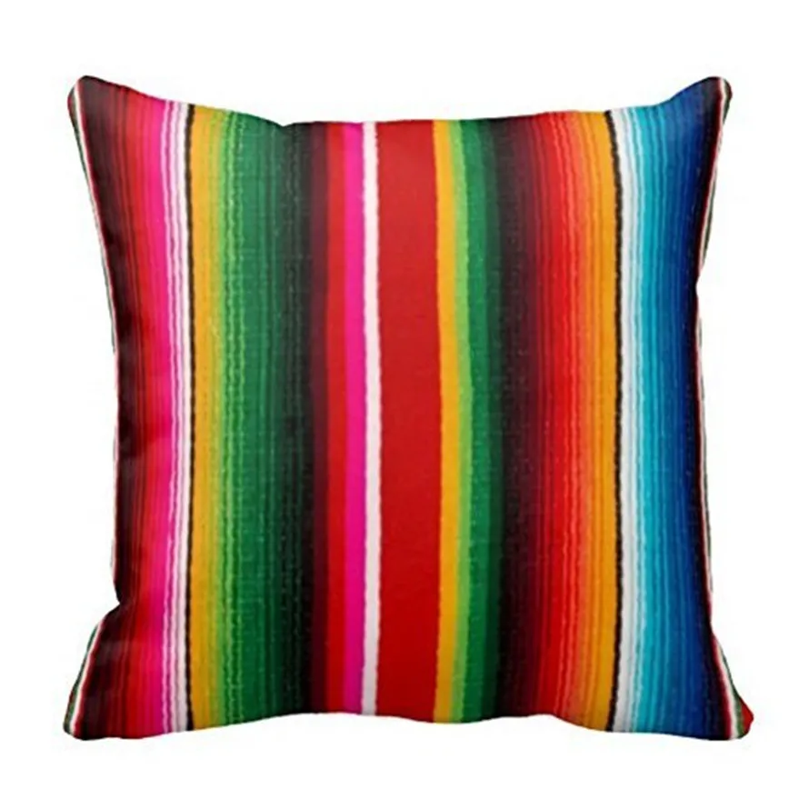 Colorful Mexican Style Throwing Pillow Case Fashion Rainbow Cushion Home Pillow Cover
Colorful Mexican Style Throwing Pillow Case Fashion Rainbow Cushion Home Pillow Cover