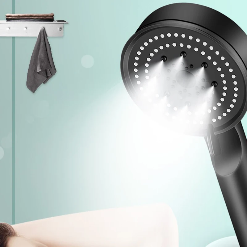 고압 절수 샤워 헤드 6 모드 터보 조절 가능 물 마사지기능 에코 욕실 액세서리 앱스트