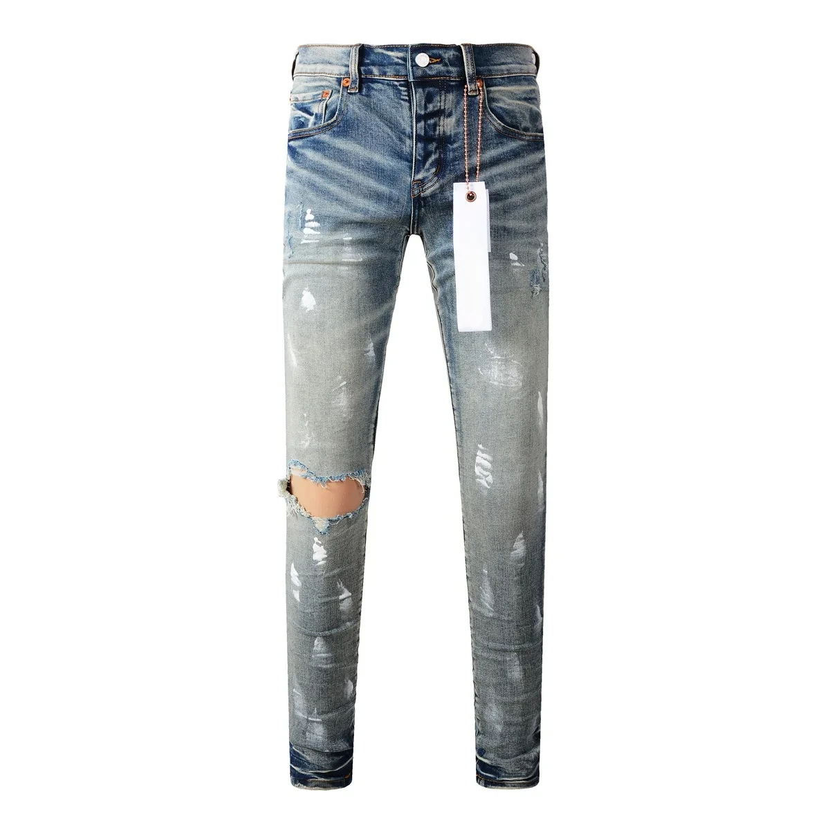 

Фиолетовые брендовые джинсы ROCA с высокой посадкой и отверстиями для краски, синие и белые модные облегающие джинсовые брюки с низкой посадкой