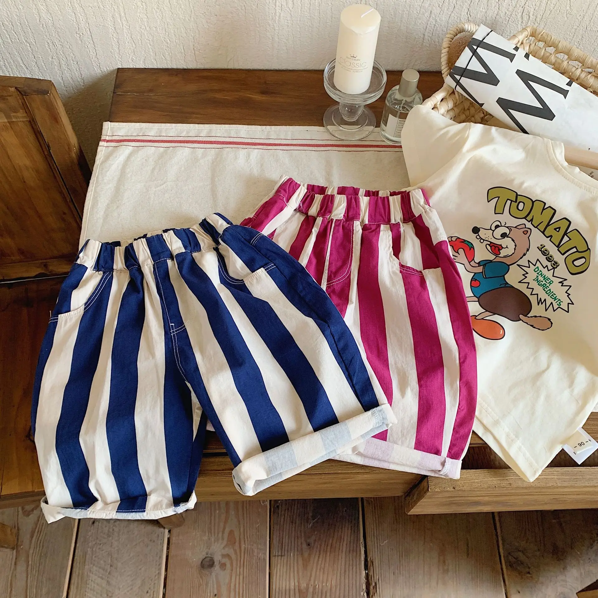 5440C Children's Pants 2023 Summer New Simple Fashion Striped Boy's Pant Cartoon Bear Casual Pants Girl's Half Pant Trousers
5440C Children's Pants 2023 Summer New Simple Fashion Striped Boy's Pant Cartoon Bear Casual Pants Girl's Half Pant Trousers