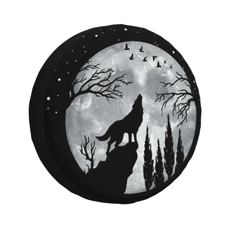 

Custom Wolf Moon Spare Tire Cover for Jeep Toyota Mitsubishi 4WD 4x4 Trailer Car Wheel Protector 14" 15" 16" 17" Inch