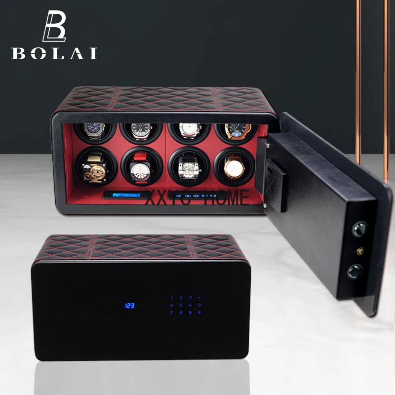 Luxury 8 Watch Safe Box Storage Mabuchi Quiet Watch Winder Holder Mechanical Men Watch Case Security Electricity Password Lock 
Luxury 8 Watch Safe Box Storage Mabuchi Quiet Watch Winder Holder Mechanical Men Watch Case Security Electricity Password Lock