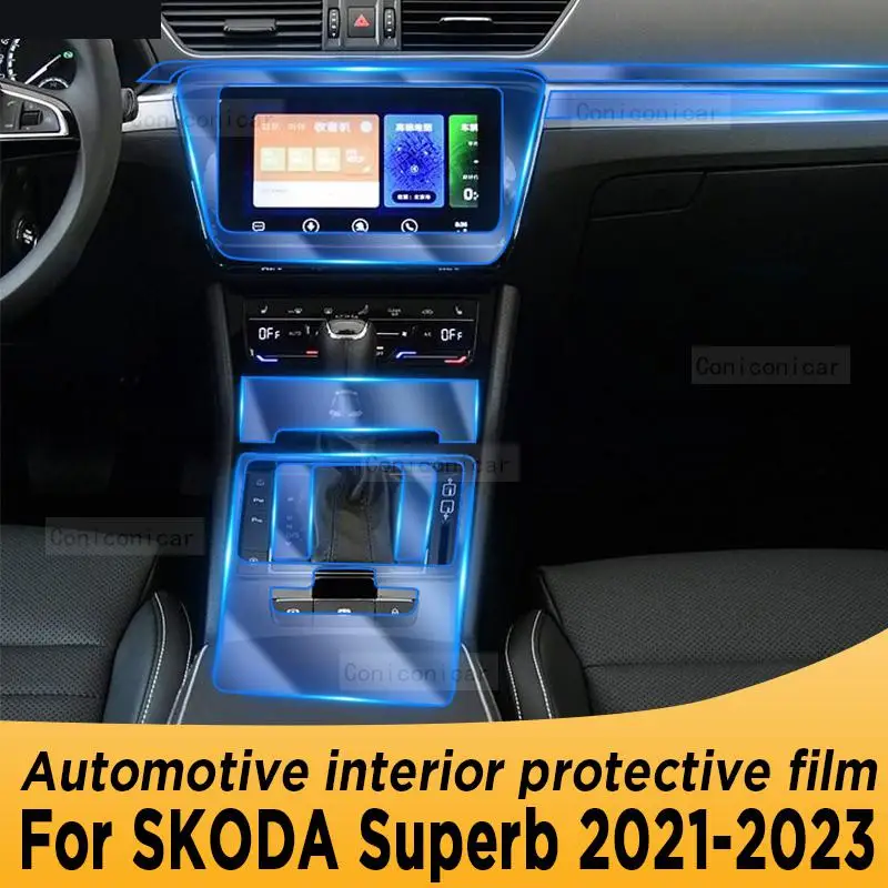 

For SKODA Superb 2021-2023 Gearbox Panel Navigation Screen Automotive Interior TPU Protective Film Cover Anti-Scratch Sticker