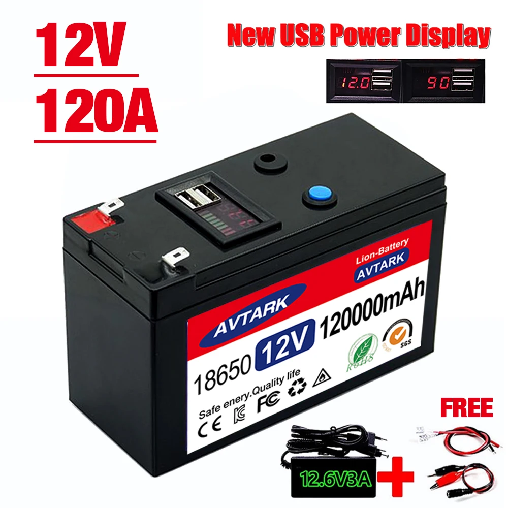2023 Upgraded 12V 120000mAh Portable Rechargeable Battery Built-in 5V 2.1A USB Power Display Charging Port with +12.6V Charger
2023 Upgraded 12V 120000mAh Portable Rechargeable Battery Built-in 5V 2.1A USB Power Display Charging Port with +12.6V Charger