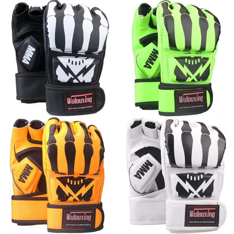 

Профессиональные боксерские перчатки на полпальца, 2 шт., ПУ, Муай Тай, Санда, MMA, тренировочные перчатки, боксерские тренировочные аксессуары