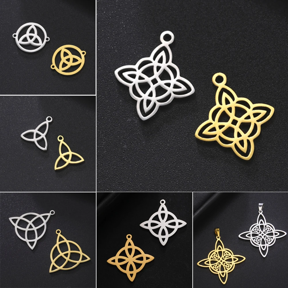 5pcs/Lot Wholesale Witch Knots Pendants Accessories Stainless Steel Diy Necklace Earrings Bracelets Charms For Jewelry Making
5pcs/Lot Wholesale Witch Knots Pendants Accessories Stainless Steel Diy Necklace Earrings Bracelets Charms For Jewelry Making