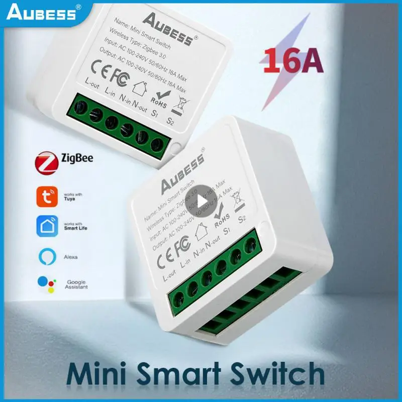 

Mini Wifi Smart Switch Zigbee Light Switches 16A 2 Way Control Smart Home Breaker With Tuya Smart Life Alexa Alice Google Home