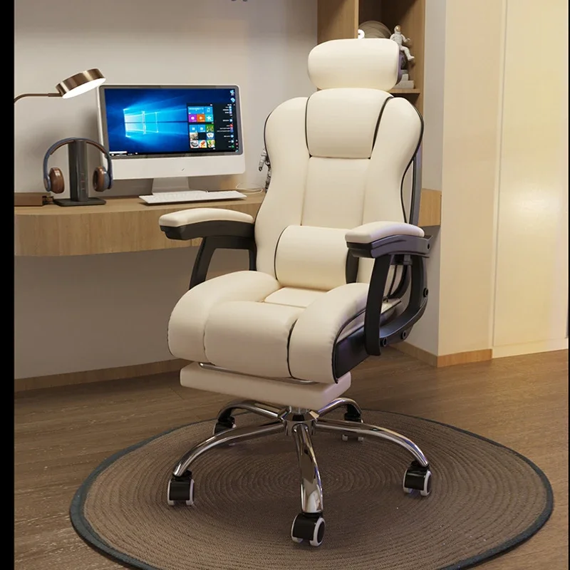 

Leatherwear Office Chairs Latex Filling Ergonomics Computer Gaming Swivel Chair Back Support Simplicity Modern Office Furniture