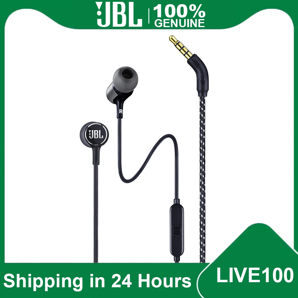 JBL LIVE100 3.5mm Wired Earphones Live 100 Stereo Sound Line Control Sports Headset Deep Bass Sound Earbuds Handsfree with Mic
JBL LIVE100 3.5mm Wired Earphones Live 100 Stereo Sound Line Control Sports Headset Deep Bass Sound Earbuds Handsfree with Mic