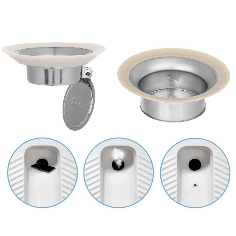 

Squatting Pan Anti-smell Plugs Stainless-Steel Toilet Floor Deodorize Stopper Small/large Bathroom Bathtub Anti-blocking Cover