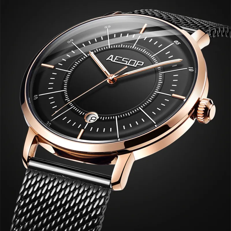 

Relogio Masculino AESOP Mechanical Business Watch for Men Brand Luxury Automatic Wrist Watch Luminous Waterproof Reloj Hombre