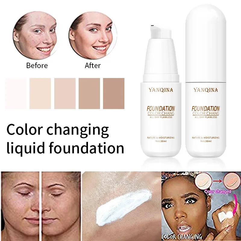 Temperature-changing complexion liquid foundation Brightening color-changing concealer maquillaje profesional primer makeup
Temperature-changing complexion liquid foundation Brightening color-changing concealer maquillaje profesional primer makeup