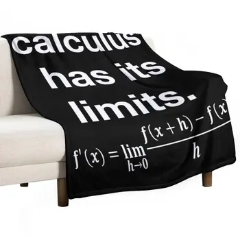 재미있는 Nerdy Calculus 한계, 수학 물리학 흰색 디자인, 검정 배경, 플란넬 담요 던지기
