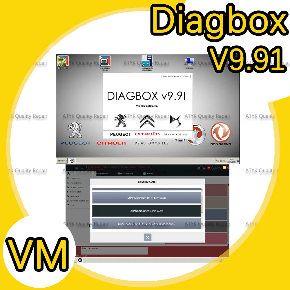 

for PP2000 Diagnostic software Diagbox V9.91 Virtual Machine Version diagbox 9.91 inspection tools tuning auto repair box new