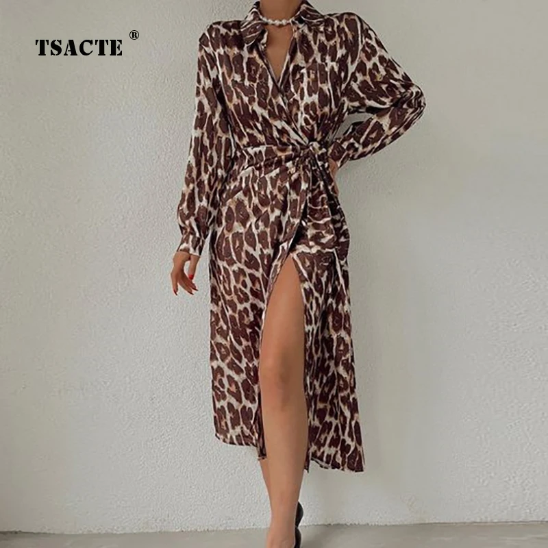 Fashion Turn-down Collar Elegant Office Ladies Leopard Dress Autumn New INS Casual Long Sleeves Lace-up Mid Waist A-line Dresses
Fashion Turn-down Collar Elegant Office Ladies Leopard Dress Autumn New INS Casual Long Sleeves Lace-up Mid Waist A-line Dresses
