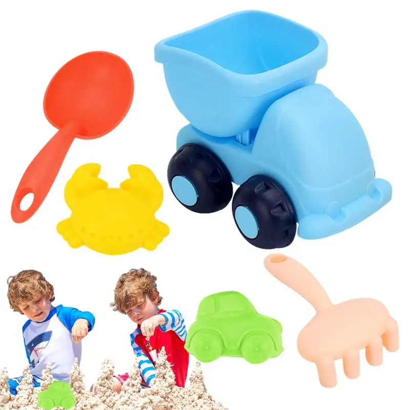 

Beach Toys For Kids 5-Piece Silicone Beach Sand Toy Bright Colors Outdoor Fun Toy For Backyard Lake Swimming Pool And Garden