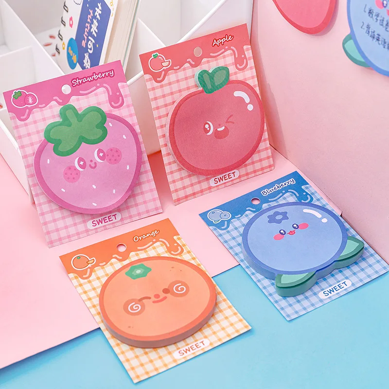 

1PC Cartoon Fruit Sticky Notes Adhesive Cute Kawaii student Notes Notepad Memo Pad Office School Supplies Stationery Sticker