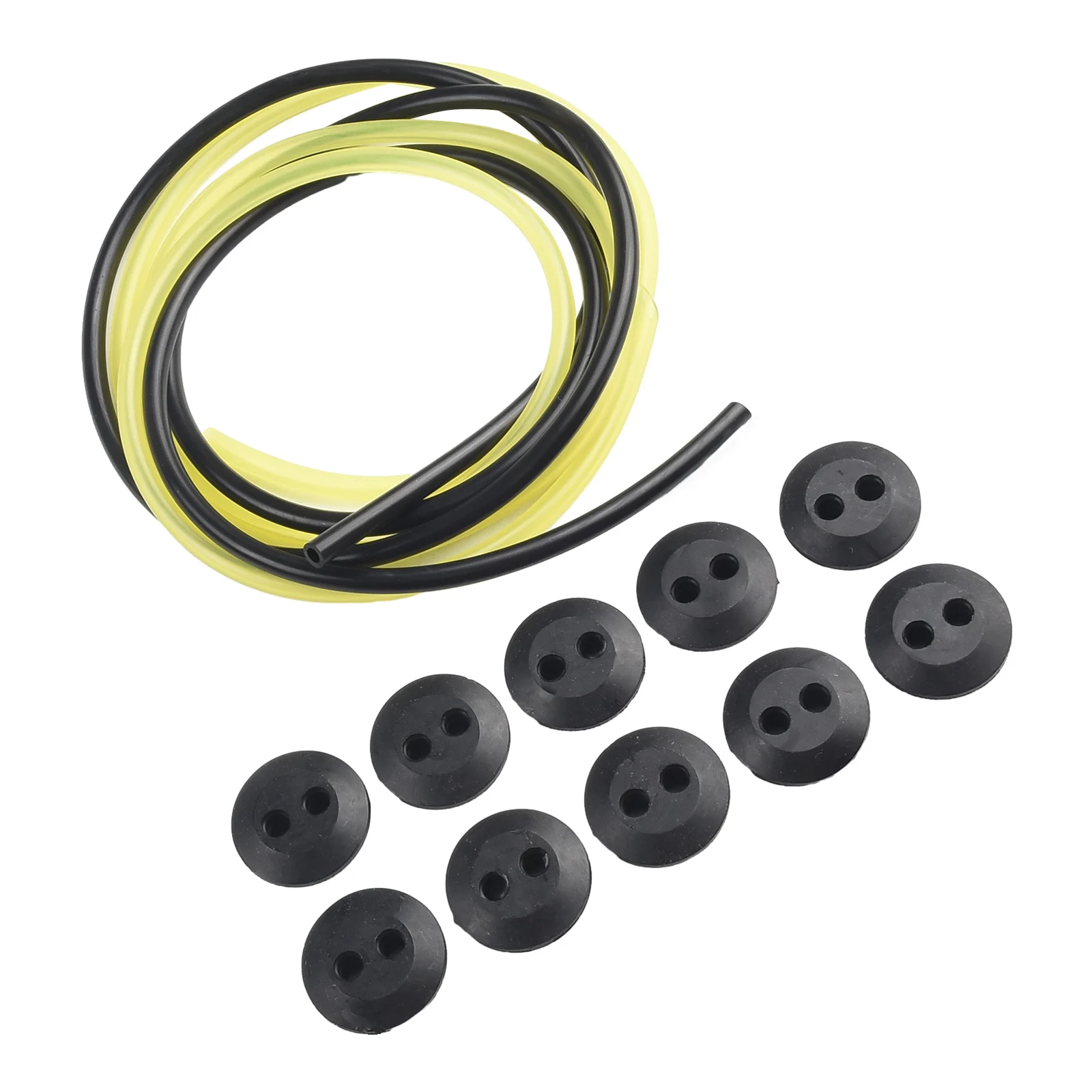 

12pcs 2 Holes Fuel Tank Grommet Rubber With Fuel Line Pipe For Brush Cutter Grass Trimmer Rubber Replacemnt Garden Supplies
