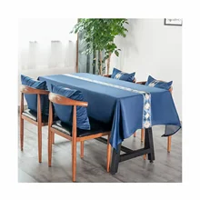 Cotton Linen Tablecloths, Waterproof Table Covers Geometric Classic Style Blue Dining Table Coffee Table Deco
Cotton Linen Tablecloths, Waterproof Table Covers Geometric Classic Style Blue Dining Table Coffee Table Deco